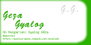 geza gyalog business card